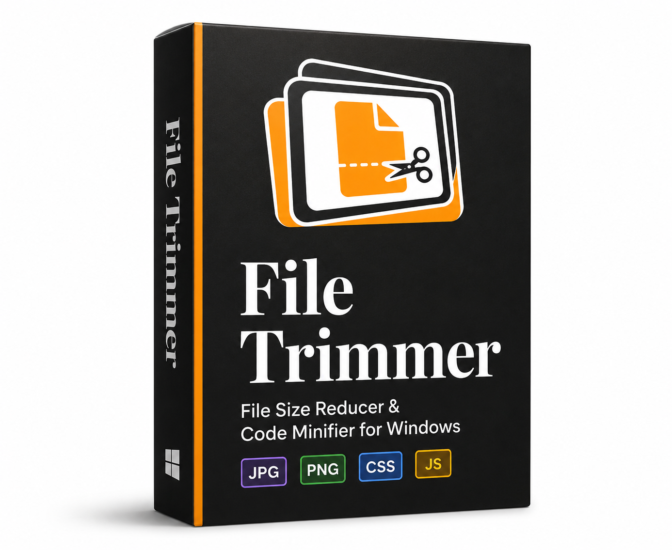 File Trimmer file size reducer and code minifier software product box